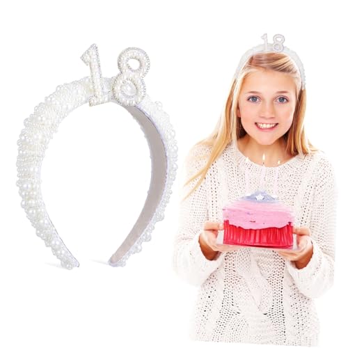 NIYANGLE Geburtstagskrone Mit Perlen Für Frauen Geburtstag Haarband Happy Birthday Haaraccessoires Für Mädchen Party Dekoration Für Unvergessliche Feiern von NIYANGLE