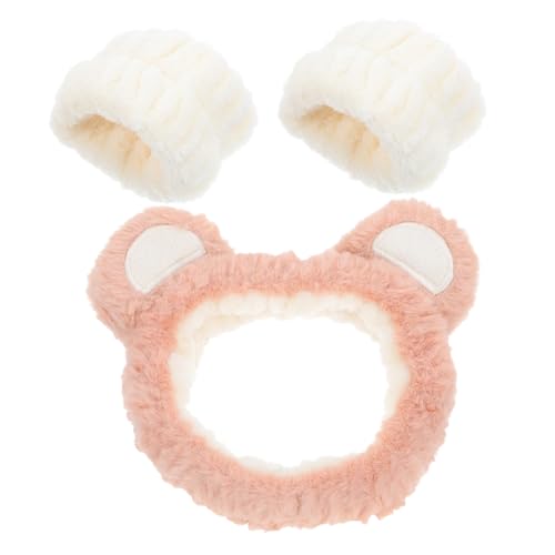 NIYANGLE Gesichtswascharmband-set Mit Bären-design Stirnband Für Damen Spa-stirnband Und Hautpflege-haarband Geeignet Für Gesichtsmasken-anwendung Und Reisen von NIYANGLE