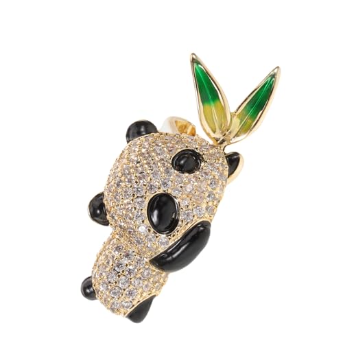 NIYANGLE Glitzernde Strass Panda Brosche Anstecknadel Leichtes Cartoon Tier Lapel Pin Schmuck für Damen Mädchen Kleidung Pullover Taschen Dekoration von NIYANGLE