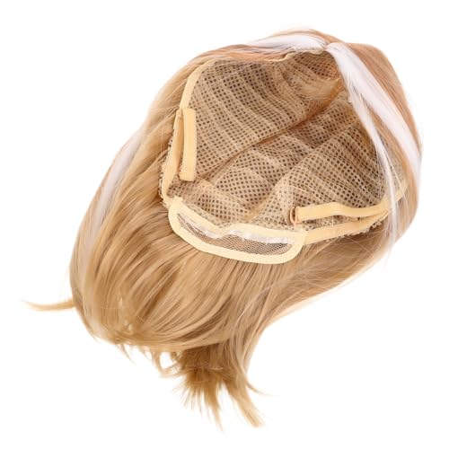 NIYANGLE Gradient Helle Bob Wig Mittelteil Kurz Glatt Synthetisch Highlight Perücke Damen Party Alltag Cosplay von NIYANGLE