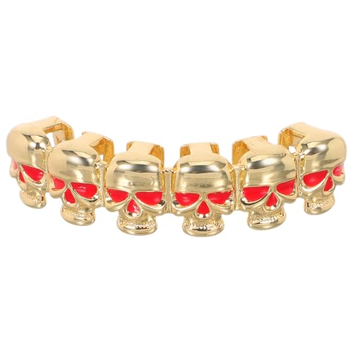 NIYANGLE Grill Hip Hop Zähne Punk Zähne Grills Caps Single Fangs Hip Hop Mundkappen für Schmuck Golden von NIYANGLE