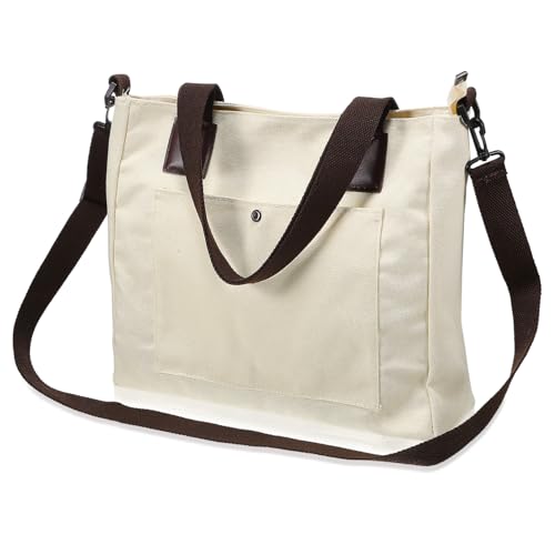 NIYANGLE Große Canvas Tote Bag Damen Schultertasche Robust Geräumig Modisch Alltag Strand Shopping von NIYANGLE