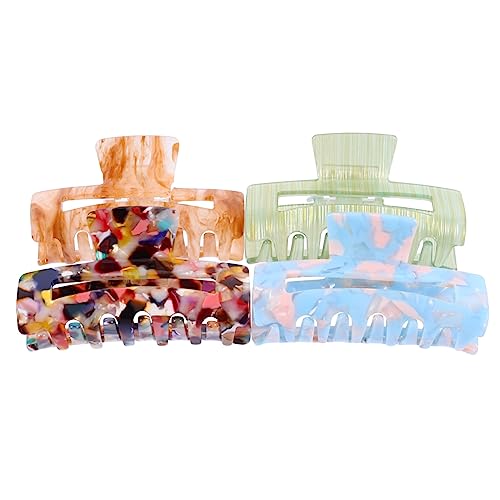 NIYANGLE 4stücke Große Haarklammer Haarspange Haarklammer Für Frauen Acryl Haar Clips Für Dickes Und Dünnes Haar Zum Baden Schminken Oder Waschen Geeignet von NIYANGLE