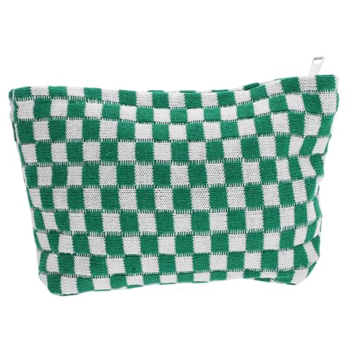 NIYANGLE Große Make -up -Tasche Toilettenbeutel Schminktasche für die Handtasche Tragbare Make -up -Tasche Kosmetiktaschen für Damen Make -up -Beutel tragbare Make-up-Taschen Gestrick Grün von NIYANGLE