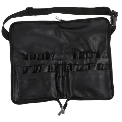 NIYANGLE Großer Kosmetik Make Up Bürstenbeutel aus PU Leder Organizer mit Reißverschluss Verstellbare Gürtelschlaufe für Reisen und Professionelle Anwendungen Vielseitig und Geräumig von NIYANGLE