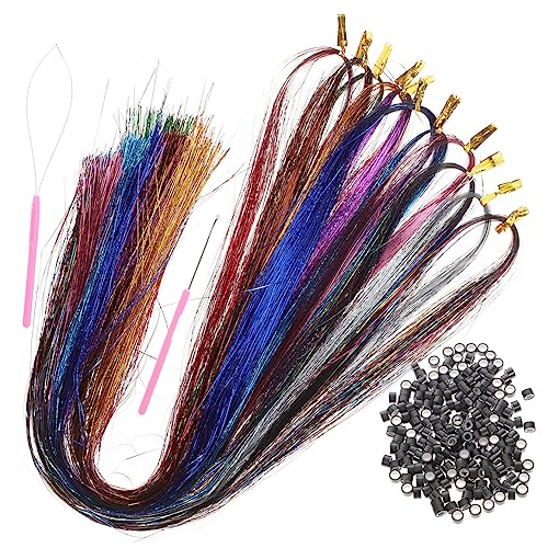 NIYANGLE Haar-lametta Lametta-haarverlängerungen Mit Werkzeugen Haar-accessoires Für Frauen Und Mädchen von NIYANGLE