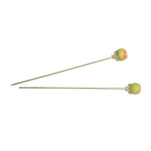 NIYANGLE 2stücke Schöne Orange Haarstift Mädchen Haarnadel Metall Kopfschmuck All-match Haarnadel Frauen Haar-accessoire von NIYANGLE