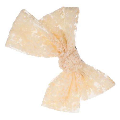 NIYANGLE Haarschleife Aus Spitzenband Mit Schleife Clip Und Quaste Cremefarben Für Damen Handgemacht Mit Stickerei Süß Für Mädchen Und Brautjungfern von NIYANGLE