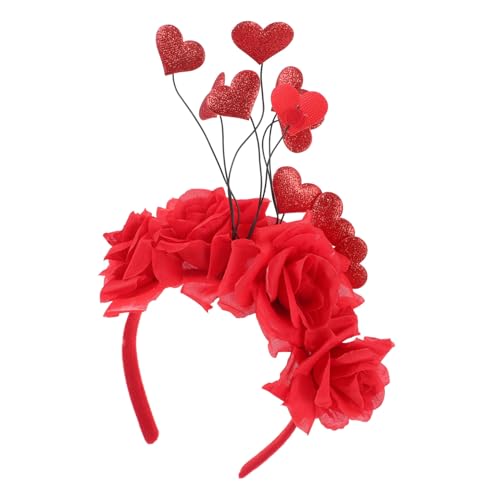 NIYANGLE Valentine's Day Herz Haarschmuck Mit Kunstblumen Festliche Kopfbedeckung Für Partys Kostüme Und Besondere Anlässe Für Valentinstag Und Feiern von NIYANGLE
