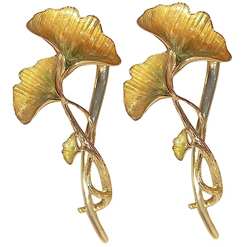 NIYANGLE 2stücke Ginkgoblatt Haarschmuck Aus Metalllegierung Haarspange Für Damen Clip Haar Brötchen Styling Tool Für Alltag Und Besondere Anlässe von NIYANGLE