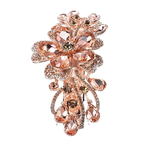 NIYANGLE Haarspange für Damen Haarklammer für Dickes Haar Perfektes Haaraccessoire für Hochzeiten und Partys Große Frühlingshaarklammer Champagnerfarbe von NIYANGLE
