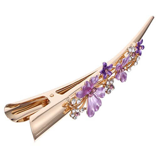 NIYANGLE Zarte Haarspange Damen Blumen Entenschnabel Clip Vintage Design Legierung Für Mädchen Und Frauen Große Haarspangen Für Alltag Und Besondere Anlässe Dekorative Haarklammern Aus von NIYANGLE