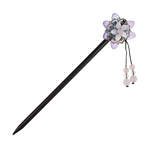 NIYANGLE Haarstäbe Für Frauen Aus Holz Baumelnde Haarnadel Vintage-blumen-haarstäbchen Für Langes Haar von NIYANGLE