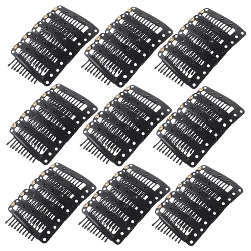 NIYANGLE Haarverlängerung Clips 50 Stück Metall Perücken Clip Zum Befestigen Schwarz 3.3cm Langlebig Für Damen Geeignet Für Perücken Und Hüte Friseurwerkzeug von NIYANGLE