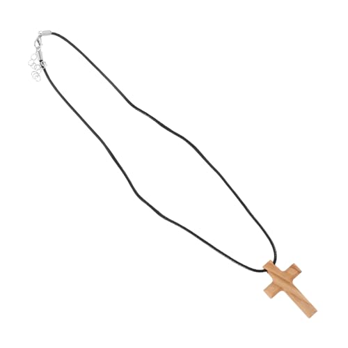 NIYANGLE Holz Kreuz Anhänger Halskette Aus Olivenholz Handgefertigt Leicht Und Langlebig Einzigartige Religiöse Schmuckstücke Für Männer Und Frauen Modischer Spiritueller Halschmuck von NIYANGLE