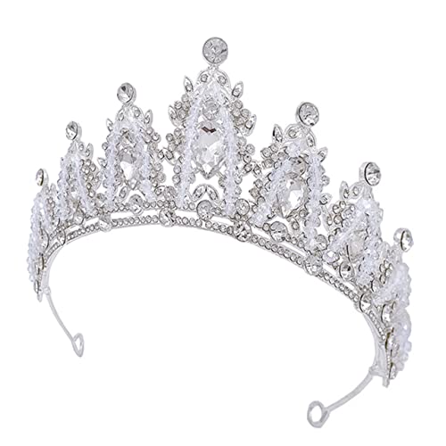 NIYANGLE Handgefertigte Silberne Brautkrone mit Funkelnden Strasssteinen Leichtes Haaraccessoire für Hochzeit Verlobung und Festliche Anlässe Eleganter Haarschmuck für Damen und Mädchen von NIYANGLE