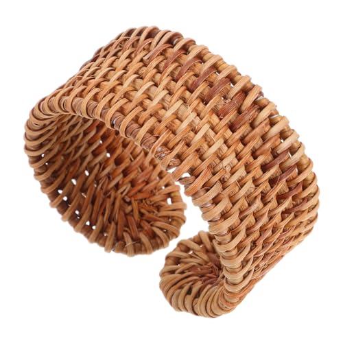 NIYANGLE Geflochtenes Rattan-armband Für Damen Handgewebter Wickelarmreif Bohemian-sommerarmband Aus Natürlichen Materialien Für Strandfeste Und Klobigen Handgelenkschmuck von NIYANGLE