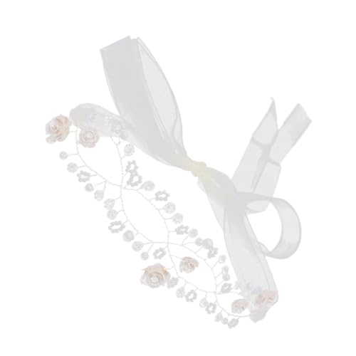 NIYANGLE Handgefertigtes Mädchen-haarband Mit Blumen Und Bändern Eleganter Haarschmuck Für Mädchen Für Hochzeiten Partys Und Alltag Silber von NIYANGLE