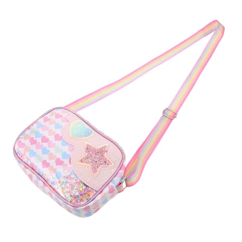 NIYANGLE Handtasche Für Mädchen Mit Klappe -Motiv Verstellbarer Schultergurt Leicht Und Bequem Glitzernde Verarbeitung Innentasche Mit Großer Kapazität Für Wasserflaschen Snacks Und Spielze von NIYANGLE