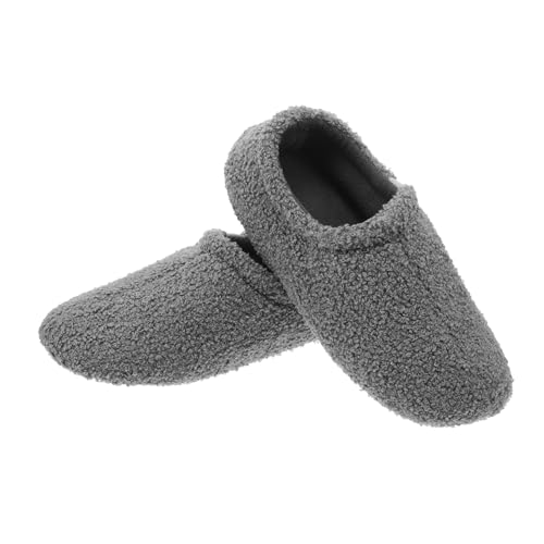 NIYANGLE Hausschuhe Herren Damen Warm Gefüttert Plüsch Memory Foam Komfortable Rutschfest Indoor Pantoffeln Kuschelige Haus-slipper mit Fersenhalt von NIYANGLE