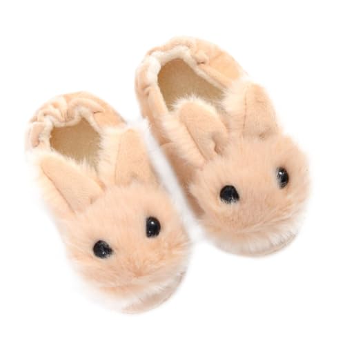 NIYANGLE Hausschuhe mit Kaninchen Motiv Warme Kuschelige Plüschpantoffeln Rutschfeste Sohle Atmungsaktiv Leichte Indoor Winterschuhe Winter geschenkidee von NIYANGLE