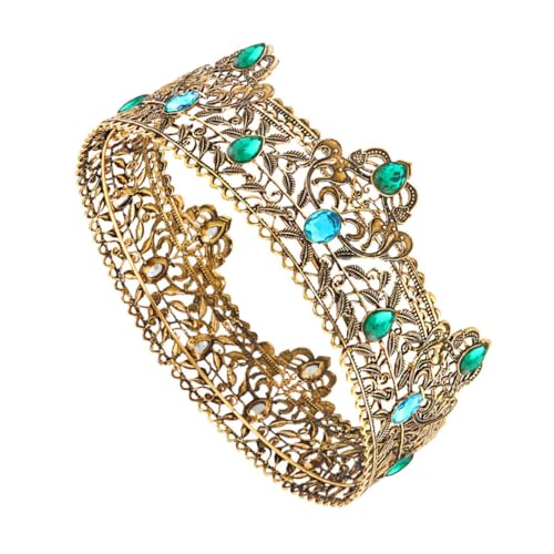 NIYANGLE Herrenhochzeitskrone Männliche Krone Geburtstag Königskrone Retro-königskrone Mann Krone Hochzeitshaar Party-kostüm-krone Krone Für Erwachsene Männer Retro -krone Legierung Strass von NIYANGLE