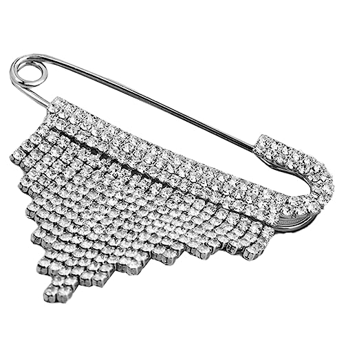 NIYANGLE Herzförmige Brosche mit Funkelnden Strasssteinen und Eleganter Quaste Anstecknadel für Damen Vielseitiger Schmuck für Kleidung Taschen und Hüte von NIYANGLE