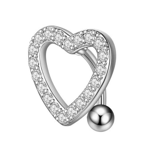 NIYANGLE Herzförmiger Bauchnabelring mit Zirkonsteinen Modisches Piercing Schmuckstück für Damen Hautfreundlich Langlebig und Hautverträglich von NIYANGLE