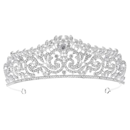 NIYANGLE Hochzeit Tiara Krone für Braut mit Strasssteinen Stirnband für Partys und Besondere Anlässe Handgefertigter Kopfschmuck aus Hochwertigem Glanzvolles Design für Unvergessliche von NIYANGLE