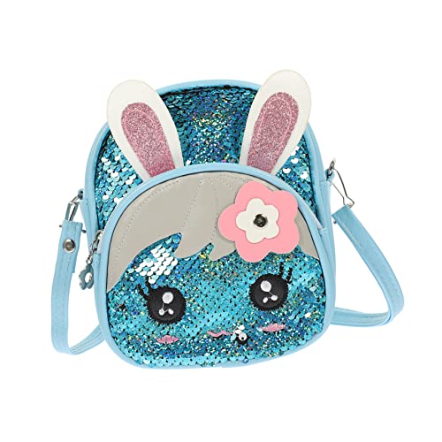 NIYANGLE Junge Mädchen Pailletten Rucksack Aus Pu-Material Bezauberndes Hasen-Design Großes Fassungsvermögen Für Bücher Und Wasserflaschen Passend Für Verschiedene Anlässe von NIYANGLE