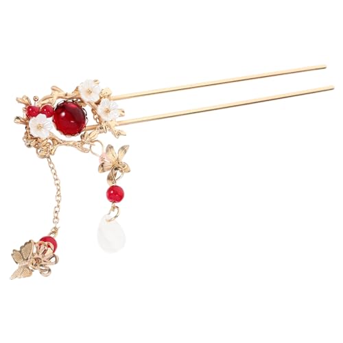 NIYANGLE Delikate Haarnadel Für Damen Antike Haaraccessoires Für Han-kleidung Vintage Haarschmuck Für Fotos Und Auftritte Handgefertigt Aus Reinem Kupfer Mit Eleganten Quasten von NIYANGLE