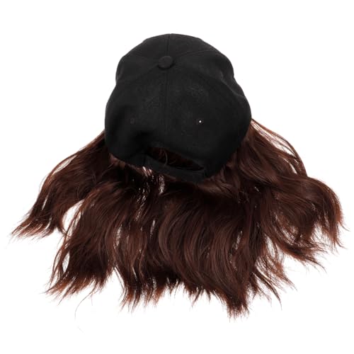 NIYANGLE Hutperücke Für Frauen Kappenperücke Mit Gewellten Synthetischen Haaren Modisch Und Bequem Für Baseballkappen Damen-hüte Mit Perücken Für Cosplay Und Bühnenauftritte von NIYANGLE