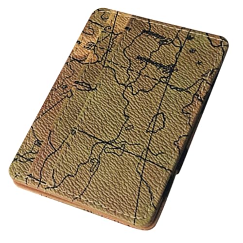 NIYANGLE Kleine Damen Geldbörse aus PU mit Kreativem Kartenfach und Elastischem Münzfach Kompakte und Leichte Brieftasche für Frauen Modischer Map Print Geldbeutel für Outdoor von NIYANGLE