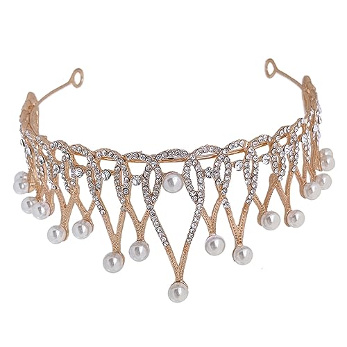 NIYANGLE Kleine Tiara Haarschmuck mit Funkelnden Strasssteinen für Damen Dekorative Brautkrone für Hochzeit Party Abschlussball und Festliche Anlässe von NIYANGLE
