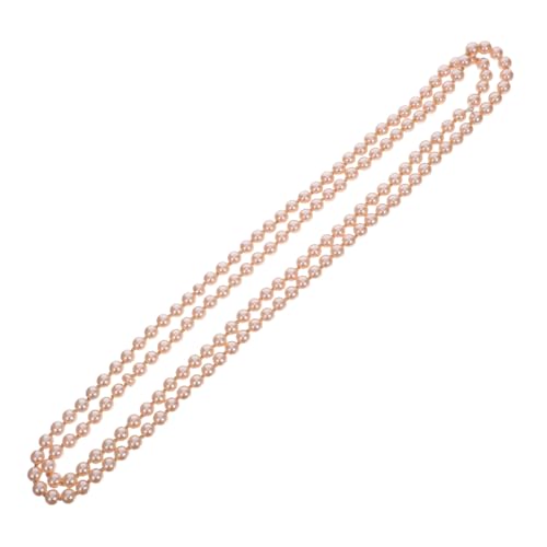 NIYANGLE Knotted Layered Faux Pearl Halskette Damen Elegant Mehrlagig Lang Champagnerfarben Mode Schmuck für Alltag Hochzeit Braut Accessoire Sweater Chain von NIYANGLE