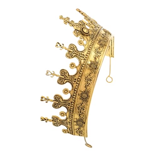 NIYANGLE Krone Für Männer Aus Zinklegierung Kostümkrone Dekorative Partykrone Mittelalterkrone Für Herren Kostümrequisite Für Festivals von NIYANGLE