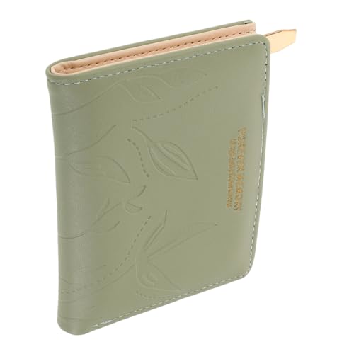 NIYANGLE Kompakte Damen Geldbörse mit Reißverschluss Münzfach Zweifach Großes Fassungsvermögen Sichere Aufbewahrung Leichtes Portemonnaie für Studenten und Alltag Grün von NIYANGLE