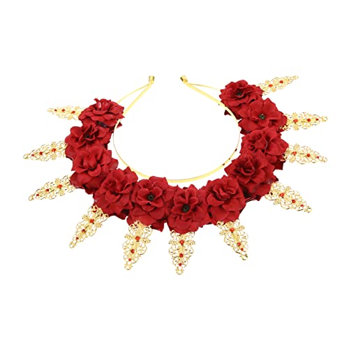 NIYANGLE Kopfschmuck Für Jungfrau Simulierter Blumen Stirnband Blumen Kopfschmuck Festival Haargirlande Hochwertiges Metall Exquisites Design Vielfältige Anwendungen Für Mädchen Frauen von NIYANGLE