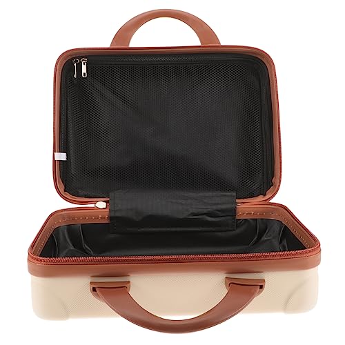 NIYANGLE Kosmetikkoffer für Damen mit Großer Kapazität Tragbar und Praktisch für Reisen aus Robustem Gefertigt Stilvolles Design Cremefarbe von NIYANGLE