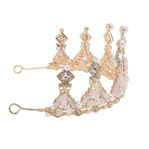 NIYANGLE Kristallkrone Stirnband Gold Strass Haare Braut Hochzeit Kopfschmuck Königliche Braut Kopfschmuck Hochzeit Braut Tiara Frauen Braut Strass Tiara Kronen Die Krone Brautkrone von NIYANGLE