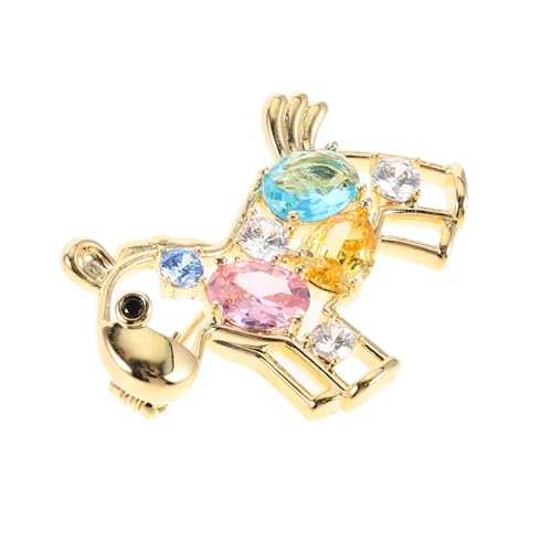 NIYANGLE Kristallpferd Brosche mit Bunten Kristallen Ultraleichtes Miniatur-anstecknadel Verspieltes Western-design Hochwertige Metallverarbeitung Elegante Jacken Schal-brosche für Damen von NIYANGLE