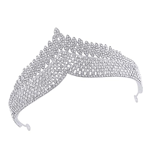 NIYANGLE Kronenkopfbedeckung Aus Legierung Mit Strasssteinen Brautkopfschmuck Für Hochzeiten Abschlussbälle Und Geburtstage Stilvoller Kopfschmuck Für Frauen Und Mädchen von NIYANGLE
