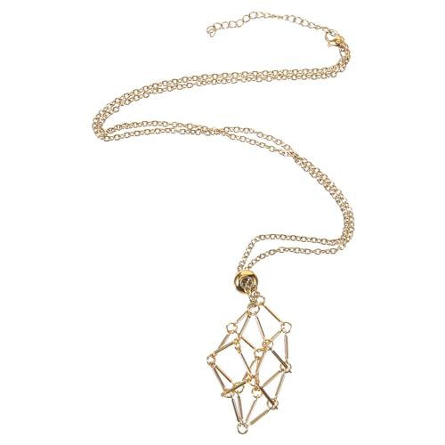 NIYANGLE Kupfer Kristallhalter Halskette mit Verstellbarem Käfig Anhänger Leerer Edelstein Korb für DIY Schmuck Einzigartiger Schmuckhalter für Natürliche und Perlen Geschenkidee für Damen von NIYANGLE