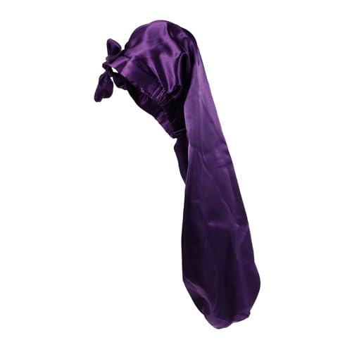 NIYANGLE Lange Satin Schlafmütze für Damen Nachtschlafmütze Dusche Zöpfe Lockiges Haar Bad von NIYANGLE