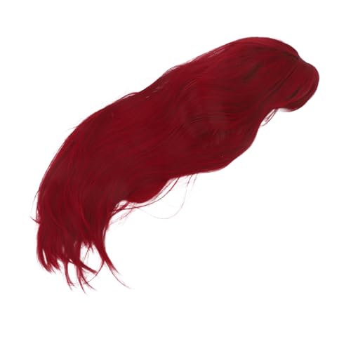 NIYANGLE Lange Synthetische Perücke in Weinrot für Frauen Glattes Langes Haar Natürlich Wirkende Kostümperücke Vollflächige Kopfabdeckung für Halloween Cosplay und Partys von NIYANGLE