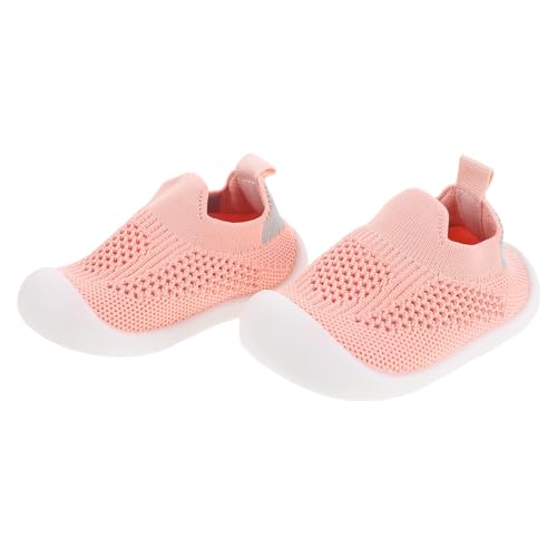 NIYANGLE Lauflernschuhe Mädchen Atmungsaktive Mesh Krabbelschuhe mit Weicher Rutschfester Sohle Stoßdämpfend Leicht Geeignet für Drinnen und Draußen im Frühling und Sommer von NIYANGLE