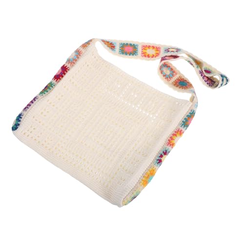 NIYANGLE Leichte Boho Häkel Strandtasche Damen Großes Netz Schultertasche Strapazierfähig Vielseitig für Urlaub Party Shopping und Alltag von NIYANGLE
