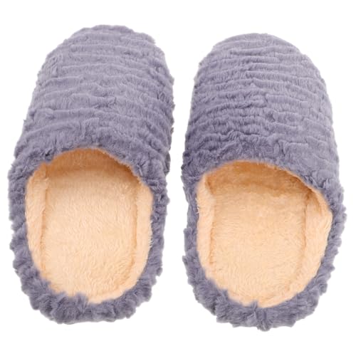 NIYANGLE Leise Rutschfeste Hausschuhe für Damen und Herren Weiche Atmungsaktive Baumwollslipper mit Warmem Futter Geräuschlos für Holzfußböden Passend für Frühling Herbst Winter von NIYANGLE