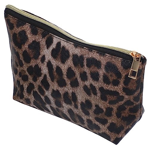 NIYANGLE Leopard-Kosmetiktasche Beutel Reisen Münze kleine Schminktasche kleine Reise-Kosmetiktasche Make -up -Tasche für Frauen Kleine Make-up-Tasche Makeup Tasche PU-Leder von NIYANGLE