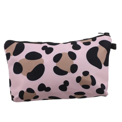 NIYANGLE Leopardenmuster Kosmetiktasche für Damen Make Up und Toilettentasche aus Wasserdichtem Material für Reisen und Outdoor Aktivitäten Vielseitig Einsetzbar Handtasche oder Stiftetui von NIYANGLE